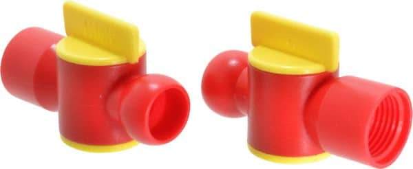 Value Collection - 2 Piece, 1/2" ID Coolant Hose NPT Valve - Female to Female Connection, POM Body, 1/2 NPT, Use with Snap Together Hose Systems - Exact Tool & Supply