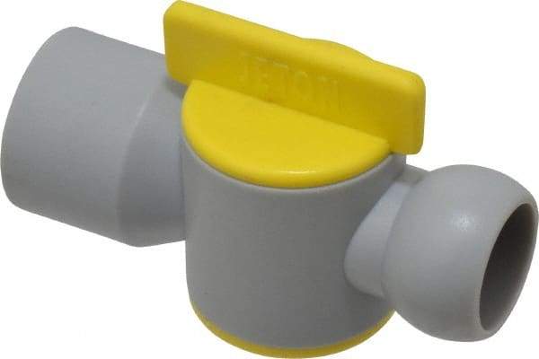 Value Collection - 2 Piece, 1/2" ID Coolant Hose NPT Valve - Female to Female Connection, POM Body, 1/2 NPT, Use with Snap Together Hose Systems - Exact Tool & Supply