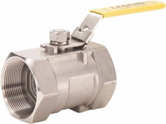 Legend Valve - 1/8" Pipe, Standard Port, Stainless Steel Standard Ball Valve - 1 Piece, FNPT x FNPT Ends, Lever Handle, 800 WOG, 150 WSP - Exact Tool & Supply