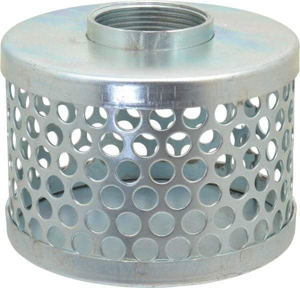 Kuriyama of America - 1-1/2" Hose, Round Hole Strainer - Plated Steel - Exact Tool & Supply