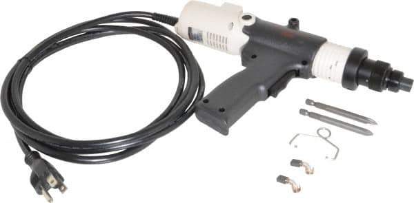 Ingersoll-Rand - Pistol Grip Handle, 400 RPM, 15 to 40 In/Lb Torque, Electric Screwdriver - 1/4" Bit Holder, 115 Volts, 0.45 Amps - Exact Tool & Supply