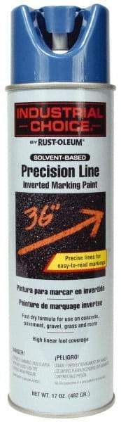 Rust-Oleum - 17 fl oz Blue Marking Paint - 600' to 700' Coverage at 1" Wide, Solvent-Based Formula - Exact Tool & Supply