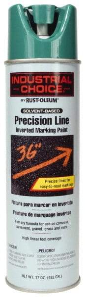 Rust-Oleum - 17 fl oz Green Marking Paint - 600' to 700' Coverage at 1" Wide, Solvent-Based Formula - Exact Tool & Supply