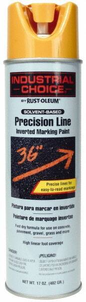 Rust-Oleum - 17 fl oz Yellow Marking Paint - 600' to 700' Coverage at 1" Wide, Solvent-Based Formula - Exact Tool & Supply