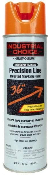 Rust-Oleum - 17 fl oz Orange Marking Paint - 600' to 700' Coverage at 1" Wide, Solvent-Based Formula - Exact Tool & Supply