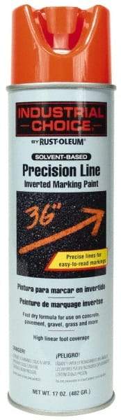 Rust-Oleum - 17 fl oz Orange Marking Paint - 600' to 700' Coverage at 1" Wide, Solvent-Based Formula - Exact Tool & Supply