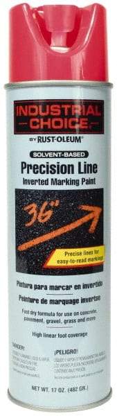 Rust-Oleum - 17 fl oz Pink Marking Paint - 600' to 700' Coverage at 1" Wide, Solvent-Based Formula - Exact Tool & Supply