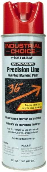 Rust-Oleum - 17 fl oz Red Marking Paint - 600' to 700' Coverage at 1" Wide, Solvent-Based Formula - Exact Tool & Supply