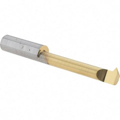 Scientific Cutting Tools - 1-1/2" Cutting Depth, 12 to 40 TPI, 0.29" Diam, Internal Thread, Solid Carbide, Single Point Threading Bar - TiN Finish, 2-1/2" OAL, 5/16" Shank Diam, 0.07" Projection from Edge, 60° Profile Angle - Exact Tool & Supply