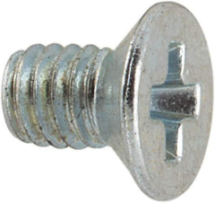 Value Collection - M2.5x0.45 Metric Coarse, 4mm OAL Phillips Drive Machine Screw - Flat Head, Grade 4.8 Steel, Zinc-Plated Finish, Without Washer - Exact Tool & Supply