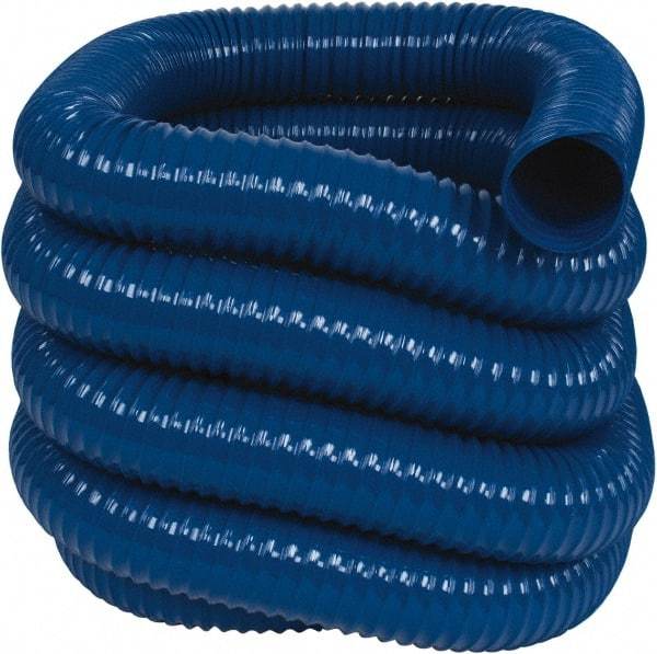 Hi-Tech Duravent - 3" ID, 25' Long, PVC Blower & Duct Hose - Blue, 4-1/4" Bend Radius, 22 In/Hg, 24 Max psi, -20 to 180°F, Abrasion and Chemical Resistant - Exact Tool & Supply