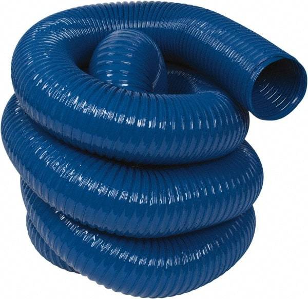 Hi-Tech Duravent - 5" ID, 25' Long, PVC Blower & Duct Hose - Blue, 6-3/4" Bend Radius, 14 In/Hg, 10 Max psi, -20 to 180°F, Abrasion and Chemical Resistant - Exact Tool & Supply
