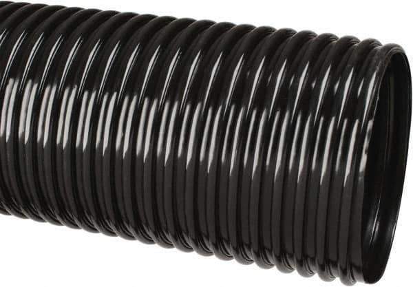 Hi-Tech Duravent - 4" ID, 25' Long, Polyethylene Blower & Duct Hose - Black, 5-3/4" Bend Radius, 3 In/Hg, 5 Max psi, -30 to 160°F, UV Resistant - Exact Tool & Supply