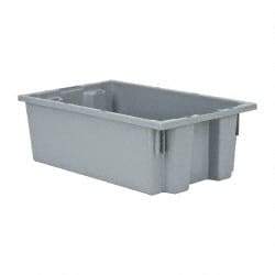 Quantum Storage - 75 Lb Load Capacity Gray Polyethylene Tote Container - Stacking, Nesting, 18" Long x 11" Wide x 6" High - Exact Tool & Supply