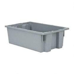 Quantum Storage - 75 Lb Load Capacity Gray Polyethylene Tote Container - Stacking, Nesting, 18" Long x 11" Wide x 6" High - Exact Tool & Supply