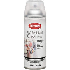Krylon - Crystal Clear, Flat, Acrylic Coating Spray Paint - 15 to 20 Sq Ft per Can, 16 oz Container - Exact Tool & Supply