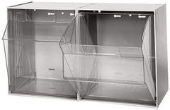 Quantum Storage - 23-5/8" Wide x 13-7/8" High x 11-7/8" Deep, Small Parts Tip Out Stacking Bin Organizer - Polystyrene Frame, 2 Compartments, 11-1/16" Wide x 13-5/8" High x 8-7/8" Deep Bin - Exact Tool & Supply