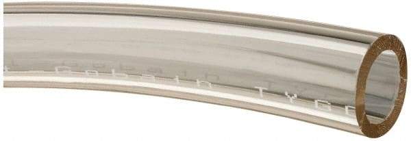 Made in USA - 5/8" ID x 7/8" OD, 1/8" Wall Thickness, Cut to Length (50' Standard Length) Plastic Tube - Clear, 30 Max psi, 65 Hardness - Exact Tool & Supply