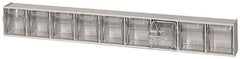 Quantum Storage - 23-5/8" Wide x 3-1/8" High x 2-1/2" Deep, Small Parts Tip Out Stacking Bin Organizer - Polystyrene Frame, 9 Compartments, 2-3/16" Wide x 2-1/2" High x 1-3/4" Deep Bin - Exact Tool & Supply