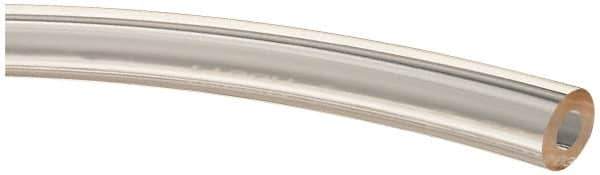 Made in USA - 1/4" ID x 1/2" OD, 1/8" Wall Thickness, Cut to Length (50' Standard Length) Plastic Tube - Clear, 43 Max psi, 40 Hardness - Exact Tool & Supply