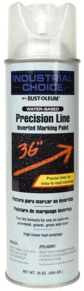 Rust-Oleum - 17 fl oz Clear Marking Paint - 600' to 700' Coverage at 1" Wide, Water-Based Formula - Exact Tool & Supply