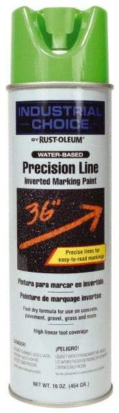 Rust-Oleum - 17 fl oz Green Marking Paint - 600' to 700' Coverage at 1" Wide, Water-Based Formula - Exact Tool & Supply