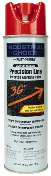 Rust-Oleum - 17 fl oz Red Marking Paint - 600' to 700' Coverage at 1" Wide, Water-Based Formula - Exact Tool & Supply