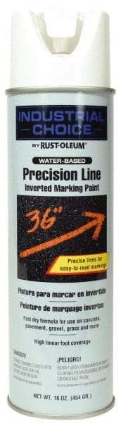 Rust-Oleum - 17 fl oz White Marking Paint - 600' to 700' Coverage at 1" Wide, Water-Based Formula - Exact Tool & Supply