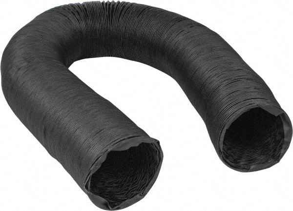 Hi-Tech Duravent - 8" ID, 25' Long, Neoprene Coated Polyester Blower & Duct Hose - Black, 10" Bend Radius, 15 In/Hg, 21 Max psi, -40 to 250°F, Chemical and Abrasion Resistant - Exact Tool & Supply