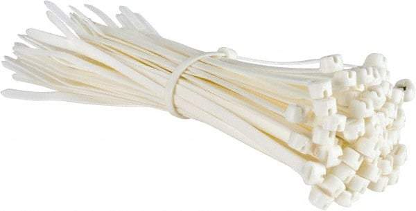 Thomas & Betts - 7.31" Long White Nylon Standard Cable Tie - 50 Lb Tensile Strength, 1.33mm Thick, 10" Max Bundle Diam - Exact Tool & Supply