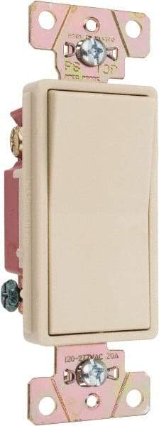 Pass & Seymour - 3 Pole, 120 to 277 VAC, 20 Amp, Specification Grade, Rocker, Wall and Dimmer Light Switch - 1.3 Inch Wide x 4.2 Inch High - Exact Tool & Supply