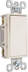 Pass & Seymour - 4 Pole, 120 to 277 VAC, 15 Amp, Specification Grade, Rocker, Wall and Dimmer Light Switch - 1.43 Inch Wide x 4.19 Inch High - Exact Tool & Supply