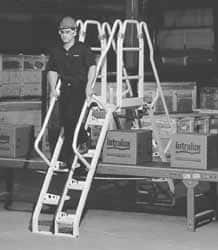 Made in USA - 12' High 1,000 Lb Capacity Alternating Tread Stair - Exact Tool & Supply