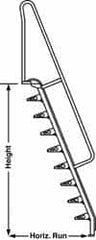 Made in USA - 11' High 1,000 Lb Capacity Alternating Tread Stair - Exact Tool & Supply