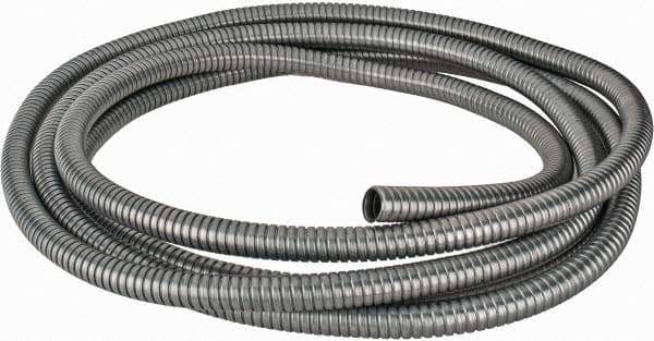 Federal Hose - 7/8" ID, -60 to 400°F, Galvanized Steel Unlined Flexible Metal Duct Hose - 4.1" Bend Radius, 25' Long - Exact Tool & Supply