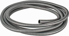 Federal Hose - 7/8" ID, -60 to 400°F, Galvanized Steel Unlined Flexible Metal Duct Hose - 4.1" Bend Radius, 25' Long - Exact Tool & Supply