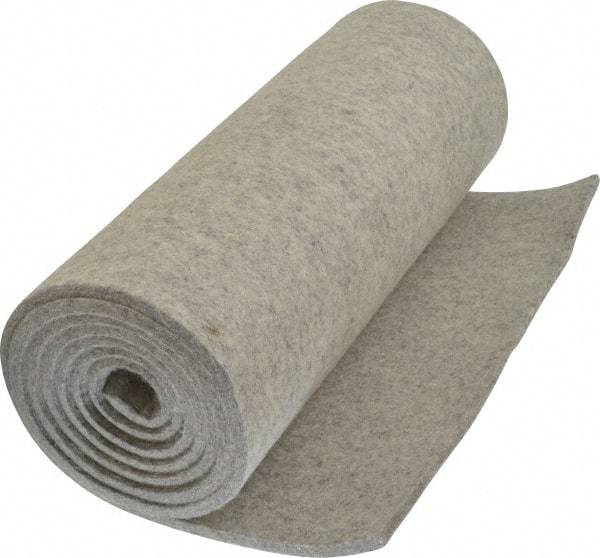 Made in USA - 1/4 Inch Thick x 72 Inch Wide x 12 Inch Long, Pressed Wool Felt Sheet - 3.1 Lbs/Square Yd., Gray, 250 psi - Exact Tool & Supply