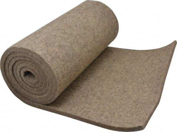 Made in USA - 3/8 Inch Thick x 72 Inch Wide x 12 Inch Long, Pressed Wool Felt Sheet - 4.6 Lbs/Square Yd., Gray, 250 psi - Exact Tool & Supply