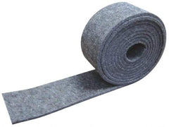 Made in USA - 1/8 Inch Thick x 1 Inch Wide x 10 Ft. Long, Felt Stripping - Gray, Plain Backing - Exact Tool & Supply
