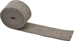 Made in USA - 1/8 Inch Thick x 2 Inch Wide x 5 Ft. Long, Felt Stripping - Gray, Plain Backing - Exact Tool & Supply