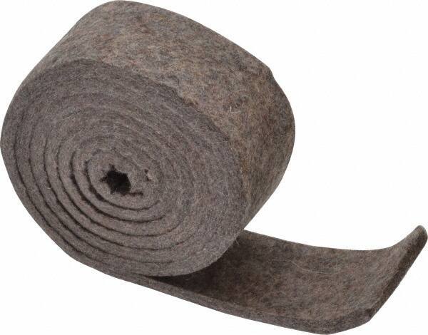 Made in USA - 1/4 Inch Thick x 2 Inch Wide x 5 Ft. Long, Felt Stripping - Gray, Plain Backing - Exact Tool & Supply