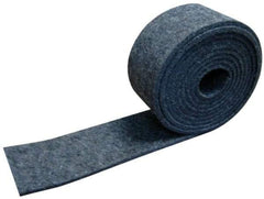 Made in USA - 1/4 Inch Thick x 1-1/2 Inch Wide x 10 Ft. Long, Felt Stripping - Gray, Plain Backing - Exact Tool & Supply