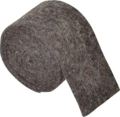 Made in USA - 1/8 Inch Thick x 2 Inch Wide x 5 Ft. Long, Felt Stripping - Gray, Plain Backing - Exact Tool & Supply