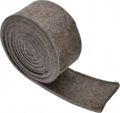 Made in USA - 1/4 Inch Thick x 2 Inch Wide x 5 Ft. Long, Felt Stripping - Gray, Plain Backing - Exact Tool & Supply