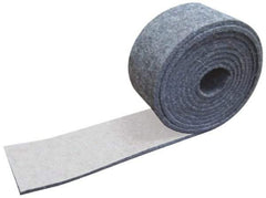 Made in USA - 1/8 Inch Thick x 1-1/2 Inch Wide x 5 Ft. Long, Felt Stripping - Gray, Adhesive Backing - Exact Tool & Supply