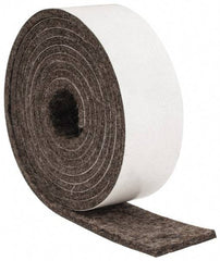 Made in USA - 1/8 Inch Thick x 1 Inch Wide x 5 Ft. Long, Felt Stripping - Gray, Adhesive Backing - Exact Tool & Supply