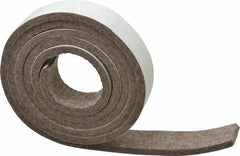 Made in USA - 1/4 Inch Thick x 1 Inch Wide x 5 Ft. Long, Felt Stripping - Gray, Adhesive Backing - Exact Tool & Supply