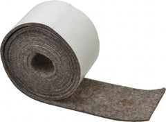 Made in USA - 1/8 Inch Thick x 2 Inch Wide x 5 Ft. Long, Felt Stripping - Gray, Adhesive Backing - Exact Tool & Supply