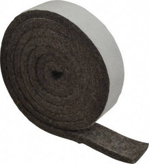 Made in USA - 1/4 Inch Thick x 1 Inch Wide x 5 Ft. Long, Felt Stripping - Gray, Adhesive Backing - Exact Tool & Supply