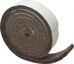 Made in USA - 1/4 Inch Thick x 1 Inch Wide x 5 Ft. Long, Felt Stripping - Gray, Adhesive Backing - Exact Tool & Supply